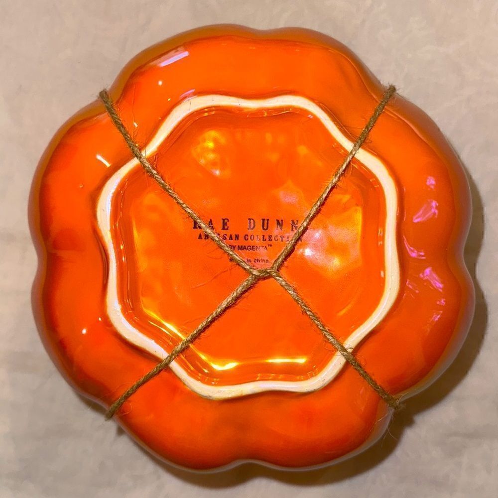Rae Dunn Ceramic Orange Luster Lets Carve Out Some Fun Pumpkin Canister - Picture 3 of 7